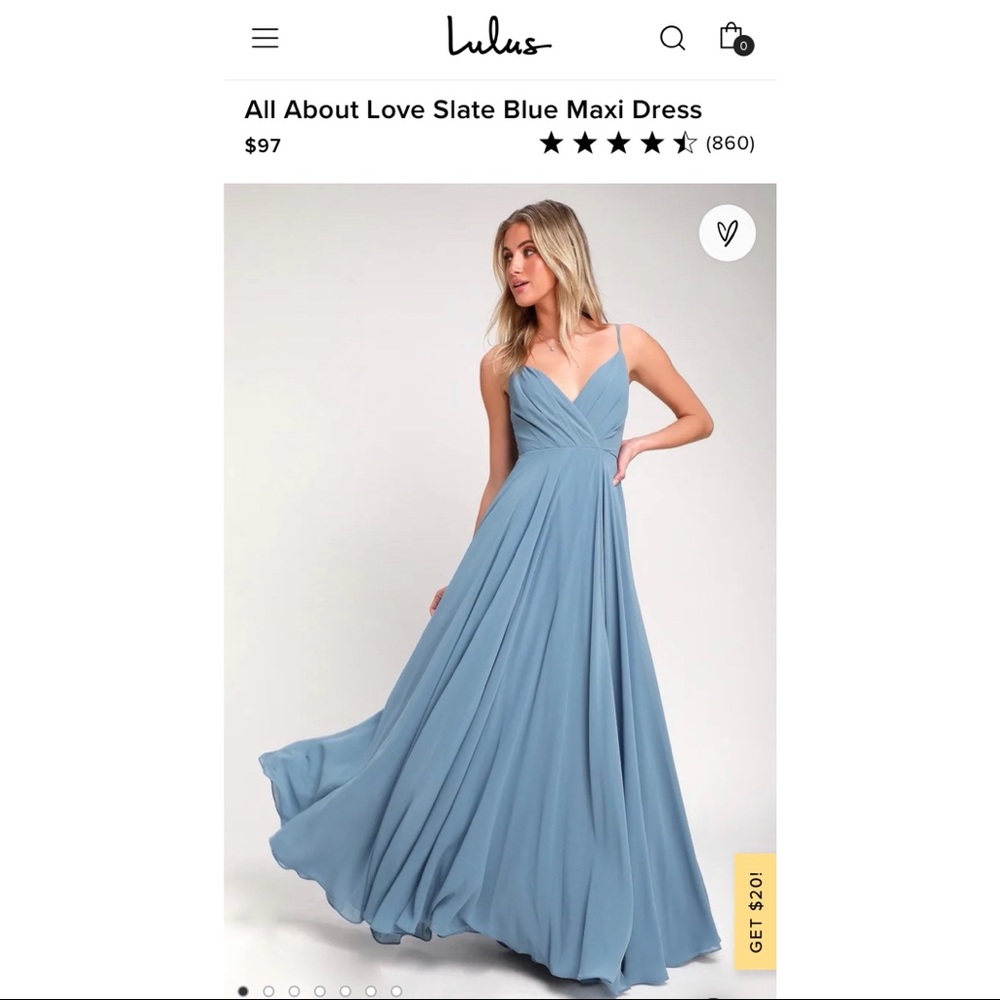 All About Love Slate Blue Maxi Dress - Lulu’s NWT